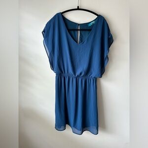 Buttons (by Francesca’s) Blue Open Back Dress